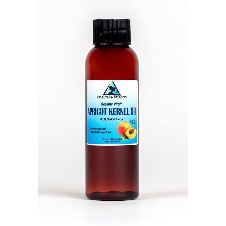 Organic Cold-Pressed Apricot Kernel Oil By H&B Oils Center - Refined, Pure 2 Oz Carrier Oil