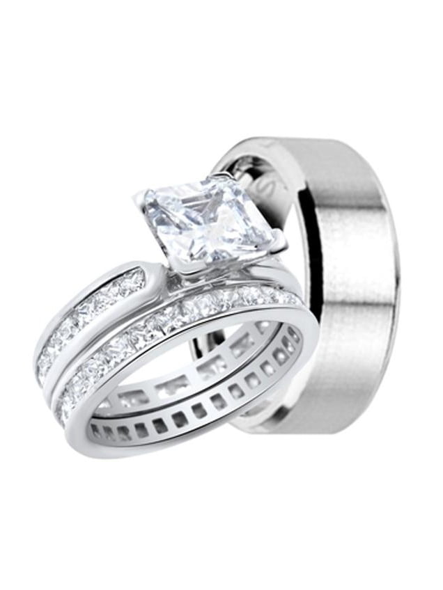 Diamond Cut Band 316L Stainless Steel Ring Sizes 7-13 WEDDING Engagement Band 