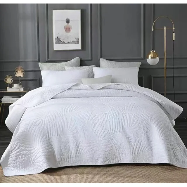 Colcha de algodón de 3 uds., funda de cama, colchas y cobertores de hojas, colchón, manta, almohadilla de cama de verano, juego completo de cama doble