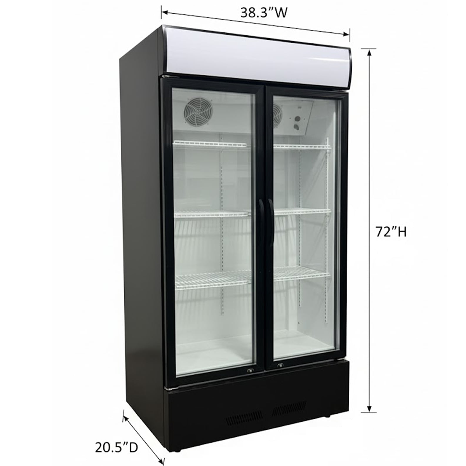 NSF Certified 38" Commercial Glass Door Refrigerator, 21 Cu.Ft Merchandising Display Cooler