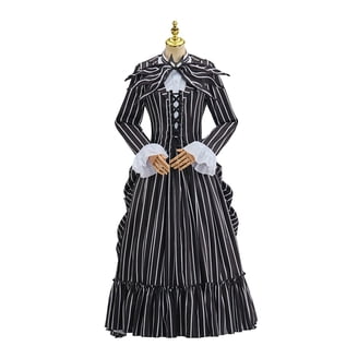 Victorian Dress Renaissance Ball Gown Black and White Stripes Costume for  Women - Walmart.com