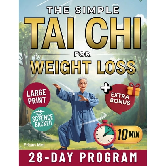 The Simple Tai Chi for Weight Loss: 10-Minute Daily Exercises to Burn Fat, Improve Balance and Feel Stronger A Complete , (Paperback)