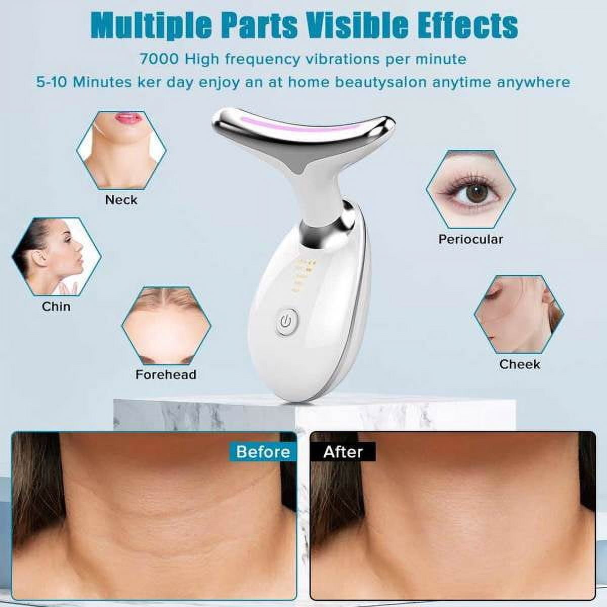 Olurrisa Multifunctional Facial Skin Care Tool Neck Face Massager Face Sculpting Tool 3 Colour Modes and Vibration for Facial Massager for Double Chin