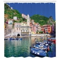 thumbnail image 3 of Ambesonne Vernazza Shower Curtain, Panoramic Italian Village, 69"Wx75"L, Multicolor, 3 of 3
