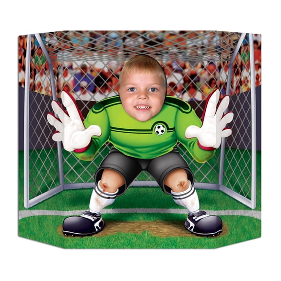 Pack of 6 Green and White Soccer Goalie Photo Prop Decors 37"