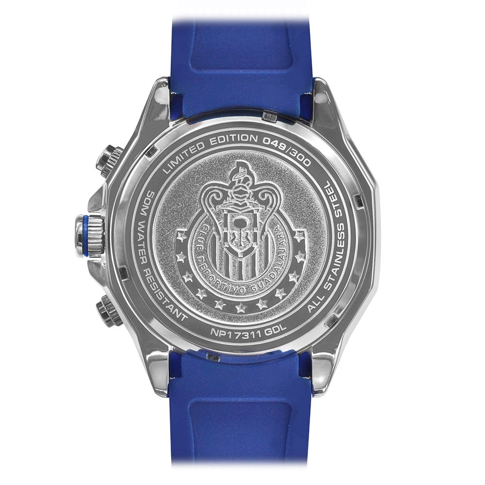 Reloj Hombre Fan Chivas Futbol Azul Taquímetro Nivada Swiss