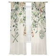 thumbnail image 6 of Green Eucalyptus Coastal Sheer Curtains for Living Room Bedroom Spring Summer Botanical Sheer Curtains 108 Inch Long 2 Panels Set Light Filtering Curtain Window Treatments Drapes for Dining Room, 6 of 6