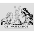 thumbnail image 2 of Women's Star Wars: Obi-Wan Kenobi Darth Vader vs Kenobi Sketch Lightsaber Duel Racerback Tank Top White Heather 2X Large, 2 of 4