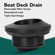 thumbnail image 1 of Boat Deck Drain Triple Seal Design ABS Easy to Clean Prevent Blocking Deck Floor Drain Scupper Black, 1 of 3