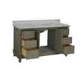 thumbnail image 2 of Bella 60" Single Bathroom Vanity with Weathered Gray Cabinet and Carrara Marble Top, 2 of 6