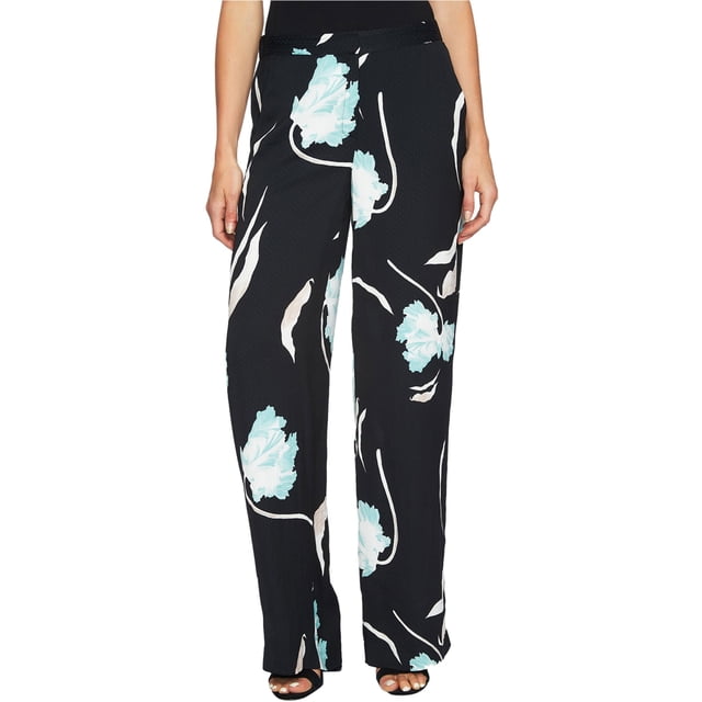Pantalones de pierna ancha casuales 1.STATE estampados para mujer negro 8 de largo