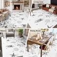 thumbnail image 5 of 5'x7' Area Rugs, Grey Coastal Indoor Outdoor Area Rug for Living Room Bedroom, Summer Eucalyptus Leaves Beach Ocean Starfish Nautical Washable Bathroom Rugs Kitchen Floor Carpet Mats Home Decor, 5 of 8