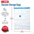 thumbnail image 3 of AIR-Vacuum Storage Bags, 80% More Storage, Hand-Pump for Travel, Double-Zip Seal and Triple Seal Valve, Vacuum Sealer Bags for Comforters, Blankets, Bedding, Clothing (Jumbo 4 Pack), 3 of 4