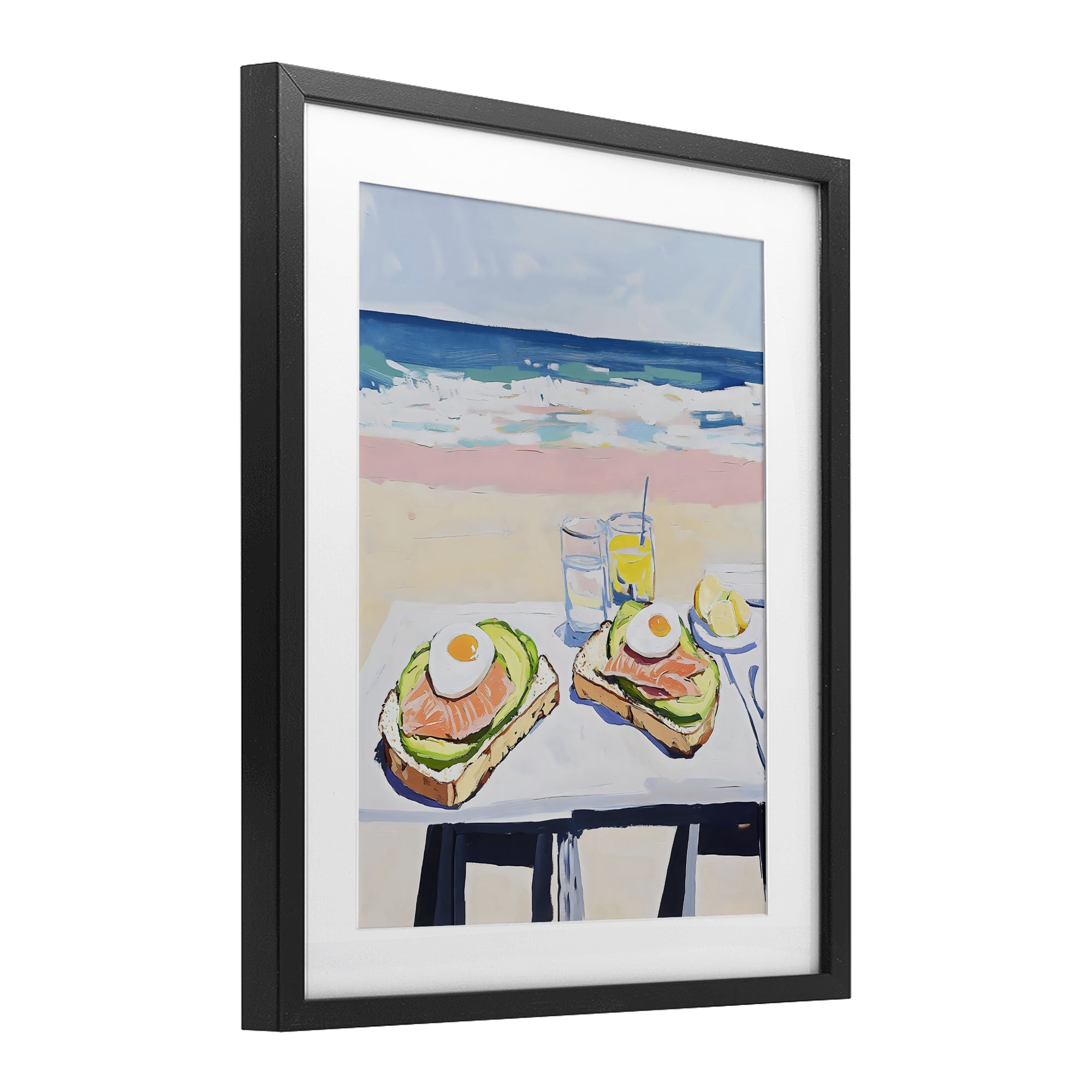 Stupell Industries Avocado Toast at Beach Black Framed Print Under Glass, design by The Prints Vibe