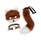 thumbnail image 4 of Máscara de Therian y cola de zorro, máscara de anime, disfraz de animal lindo, conjunto de cola para Rojo Blanco Marrón, 4 of 9