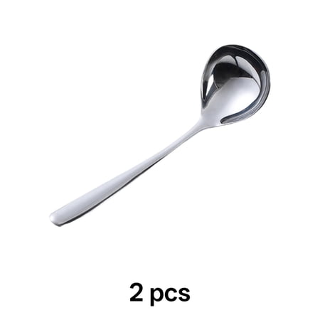 GASTROPOD 2026 New 2Pcs Soup Spoons 304 Stainless Steel Ladle Soup Ladle for Kitchen Dining Home Silver1