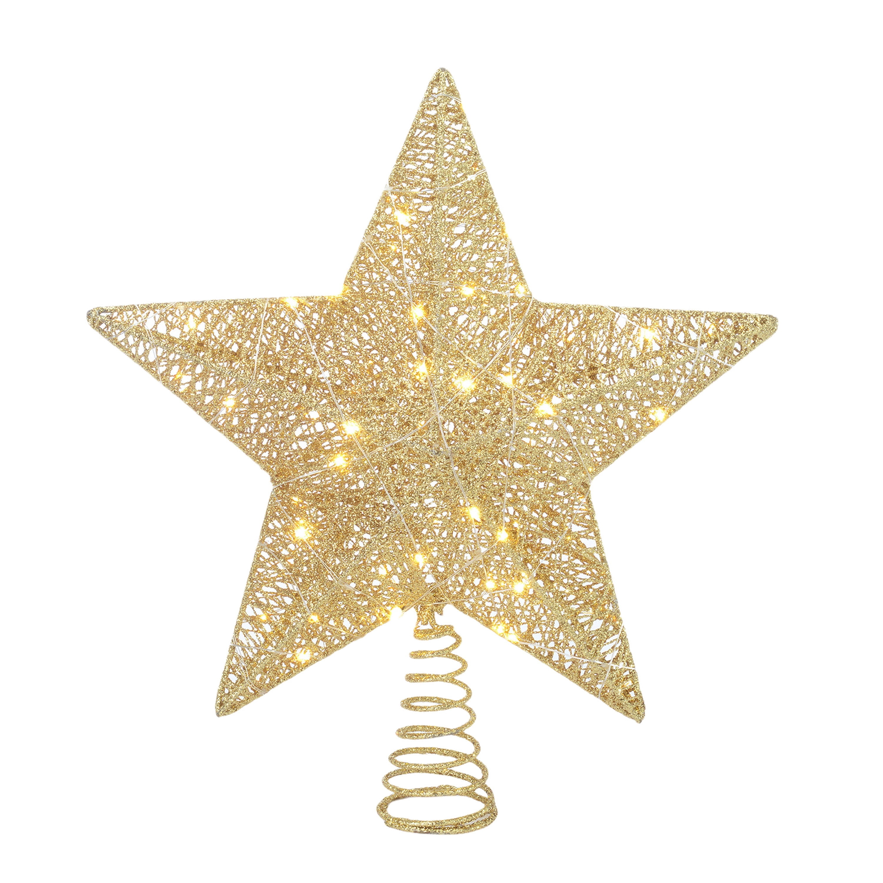 LED Star Christmas Tree Topper, Gold, 15", by Holiday Time
