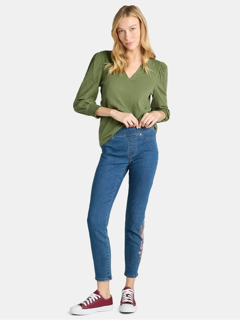 Jeans Donna Pioneer Women Betty, Gamba Dritta, Blu/nero Stonewash, Taglia 36W X 30L, Cotone Elastico