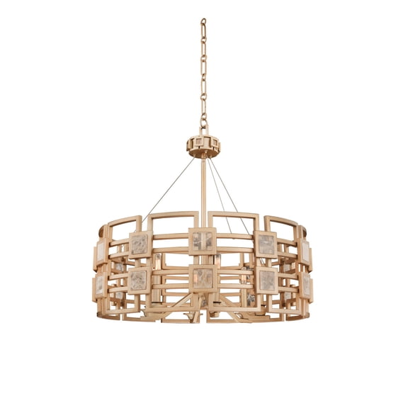 500651MG-Kalco Lighting-Metropolis - Six Light Pendant   Modern Gold Finish