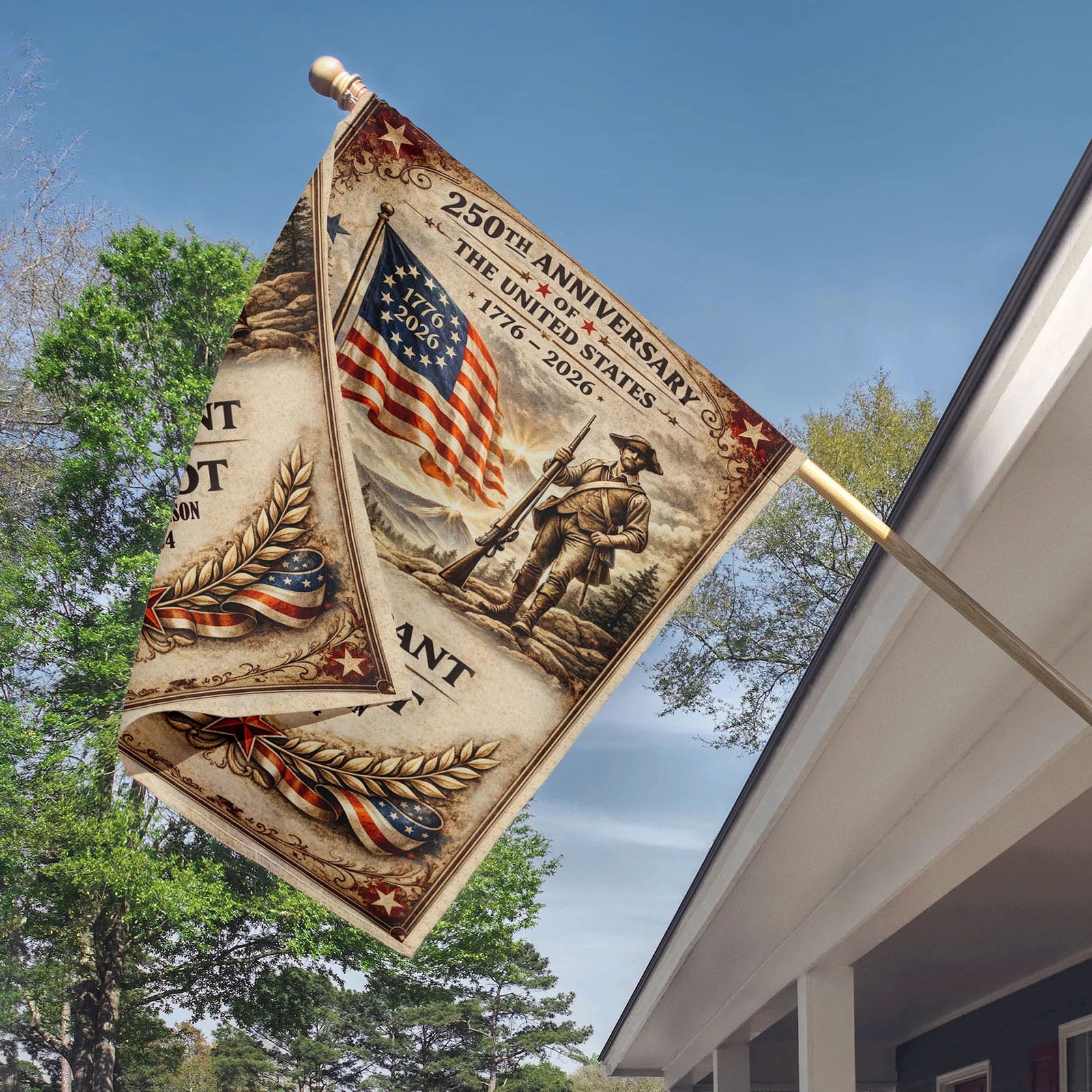 250 Anniversary USA Flag American Double Sided Garden Flag Patriotic Horse USA Flag 1776-2026 Outdoor Yard Decor Independence Day Decoration