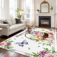 thumbnail image 3 of Spring Easter Area Rugs Collection 5'x7', Colorful Eggs Daisy Flowers Basket Butterfly Non Slip Indoor Rectangle Throw Runner Rug Floor Mat Carpet for Living Room Dining Table Bedroom Nursery, 3 of 9