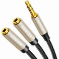 thumbnail image 1 of ccwonima 3.5mm Audio Stereo Y Splitter TRS Aux 1/8 Inch Mini Jack Extension 1 in 2 Out Adapter Cable for Headphone Audio Sharing Compatible with iPhone, iPad, iPod, Smartphone, Tablet, Laptop/PC, etc, 1 of 1