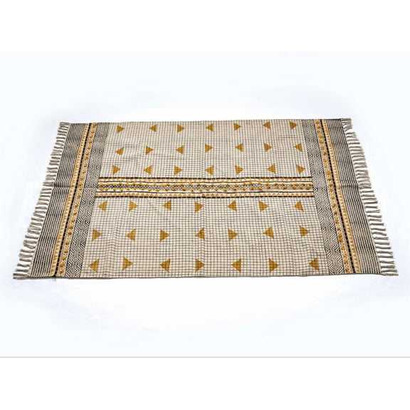 Indian handmade rug Hand block print area rug Living room kilim carpet Kitchen dining room rug Outdoor patio Rug