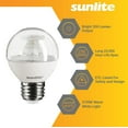 thumbnail image 3 of Sunlite LED G16 Globe Light Bulb, 5 Watts (40W Equivalent), Medium E26 Base, Dimmable, Clear, UL Listed, 2700K Warm White, 6-Pack, 3 of 6
