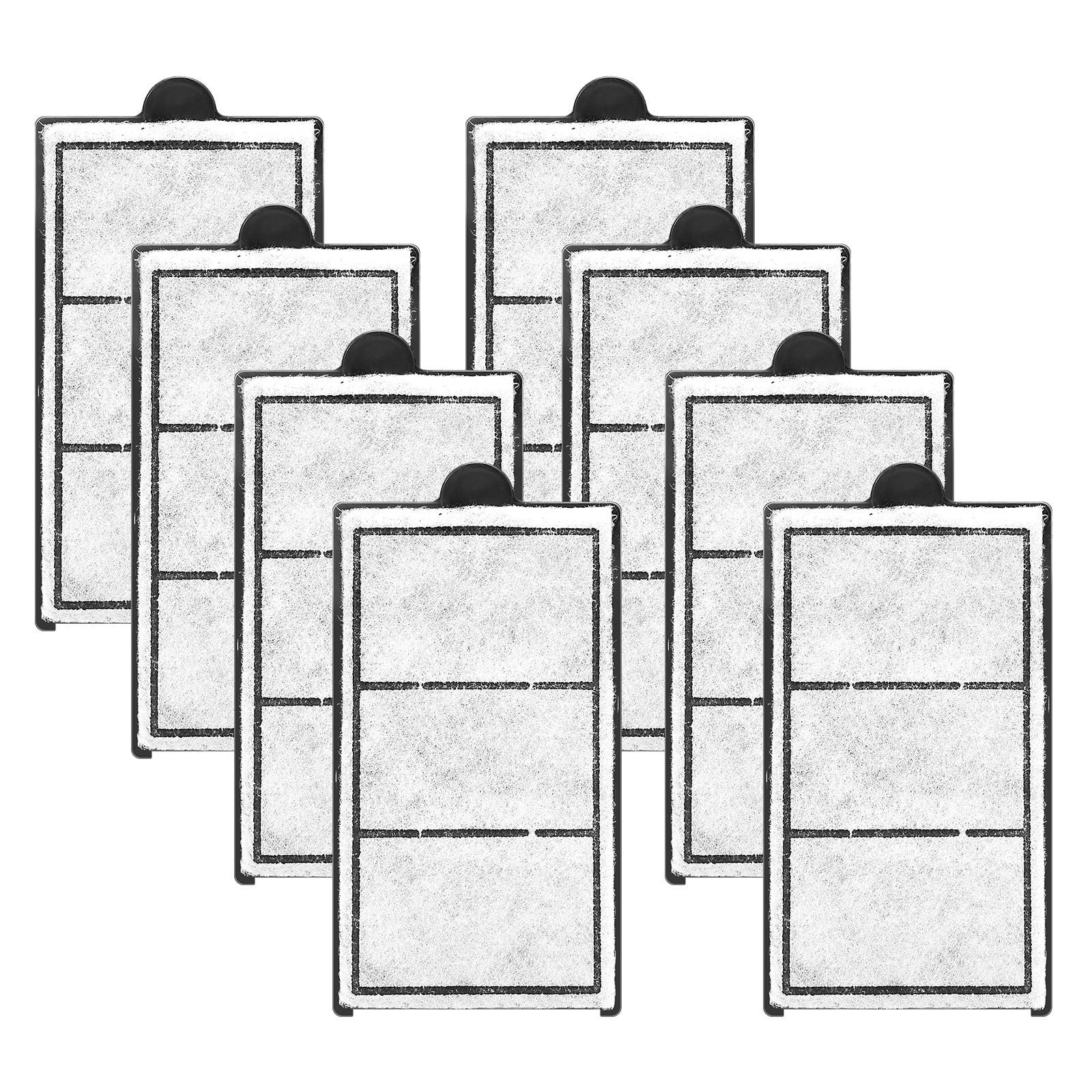 Aquarium Filter Cotton, 8 PCS Fish Tank Replacement Filter Cartridges for 2.5/3.5 Gal, Fishbowl Accessories with Multi-Layer Filtration Easy Installation, for MN-200 and MN-280 Models