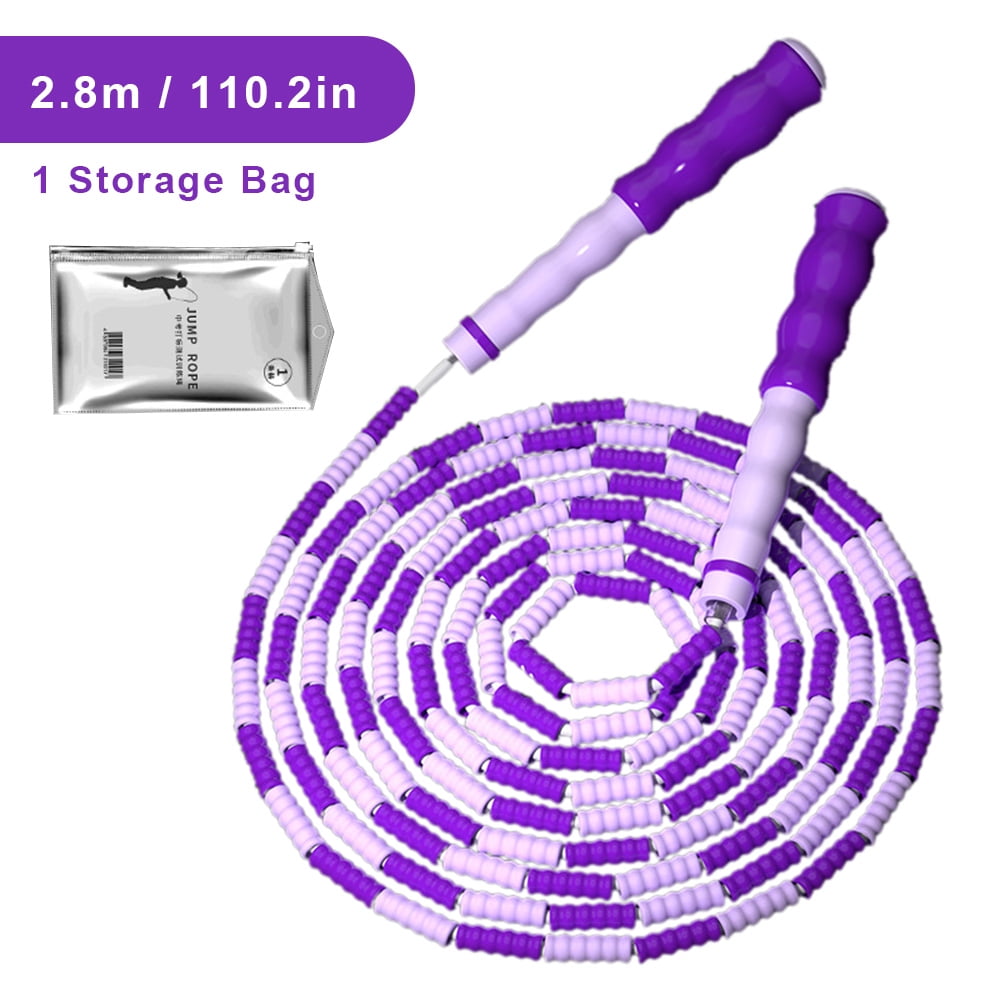 Bamboo Jump Rope 2.8m Soft Bead Adjustable TangleFree Exercise Workout