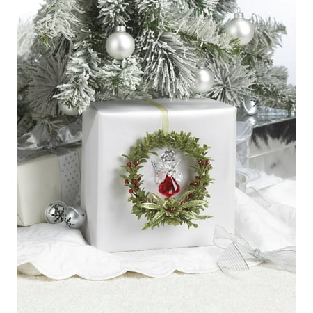 Ganz Kissing Krystal Mistletoe Wreath Angel Ornament