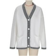 thumbnail image 5 of Karight Women's Chunky Knitted Cardigan Sweater Trendy Fall Casual Dressy V-Neck Button Down Open Front Coat, 5 of 7