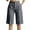Dark Gray, variant on CQONEPT Stripe Dress Bermuda for Womens High Waisted Wide Leg Knee Length Pants Office Slack Cropped Cargo Pant with Pockets Gray L