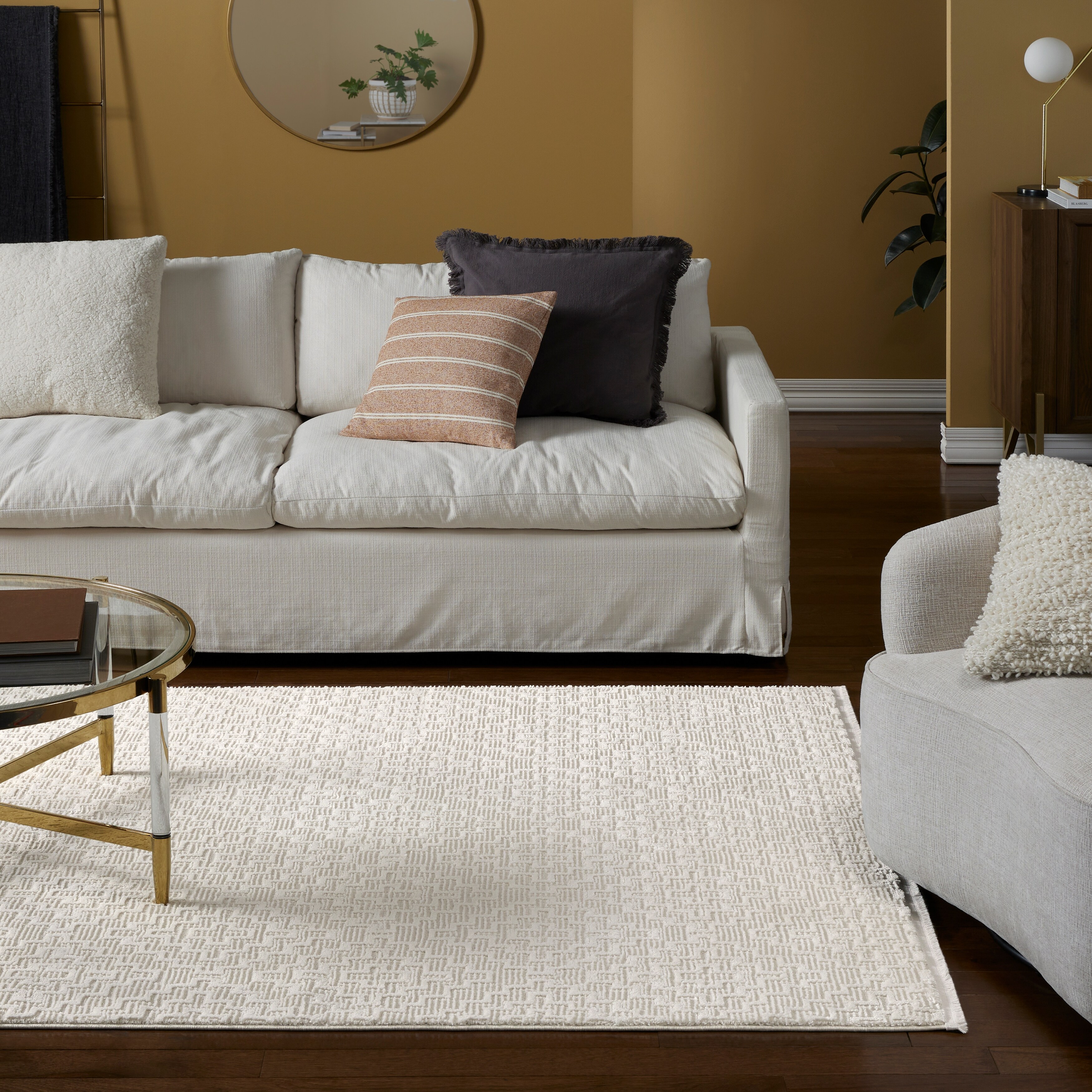 TOWN & COUNTRY LUXE Tretta Modern Geo Area Rug with Plush High-Low Texture, Grey, 7'10"x10'2"