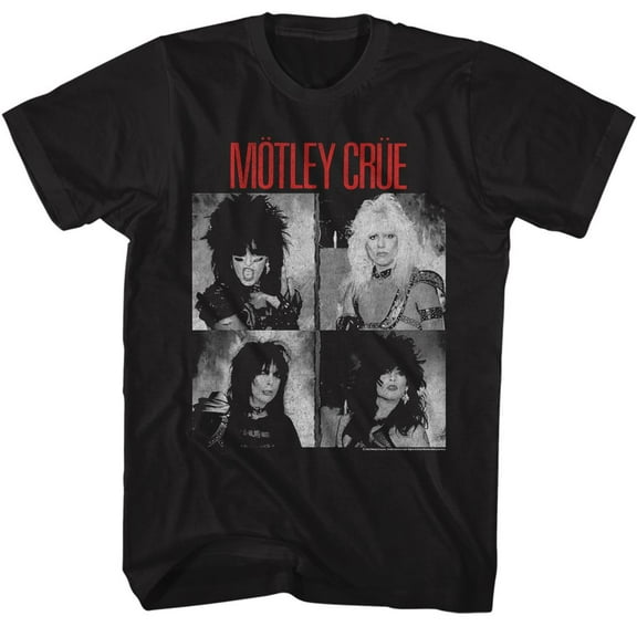Motley Crue BW Shout Cover Black T-Shirt