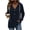 Dark Blue, variant on Pullover Hoodies for Women'S Drawstring Button Up Shirt Long Sleever Hooded Top Fall Tunic Tops