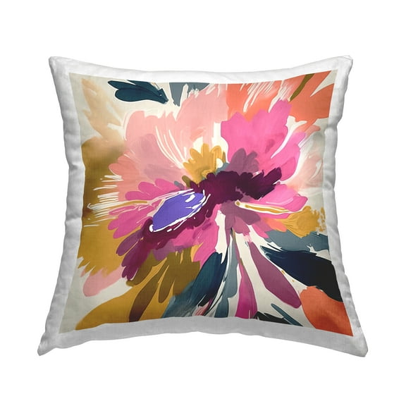 Stupell Industries Abstract Pink Blossom Decorative Printed Throw Pillow, 18 x 18