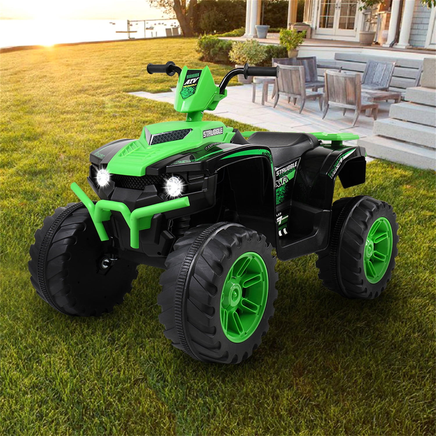 CIPACHO 12V ALL Terrain Vehicle Dual Drive Battery Kids Ride On Cars without Remote Control with Slow Start, Green CIPACHO 12V ALL Terrain Vehicle Dual Drive Battery Kids Ride On Cars without Remote Control with Slow Start, Green
