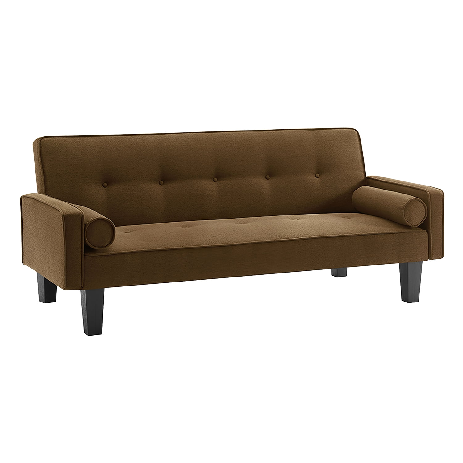 Kadyn Futon Sofa Bed Modern Convertible Sofa Bed, Love Seat Couch Linen Fabric Sleeper Sofas with 2 Pillows, Sofa Bed with Adjustable Backrest, Brown Kadyn Futon Sofa Bed Modern Convertible Sofa Bed, Love Seat Couch Linen Fabric Sleeper Sofas with 2 Pillows, Sofa Bed with Adjustable Backrest, Brown