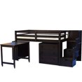 thumbnail image 1 of Junior Stairway Mid Loft Bed With Desk, Chest, and Bookcase, 1 of 4