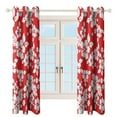thumbnail image 4 of Red with White Hibiscus Hawaiian Flower Pattern (2) Window Blackout Curtain 3d Printed Blackout Curtain Bedroom Living Room Hotel Window 2 Panel Shade, 4 of 6