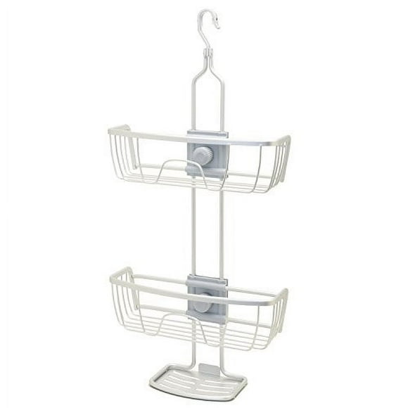 Zenna Home, Caddy de Douche Réglable en Aluminium Satin Chrome NeverRust, 2 Étagères