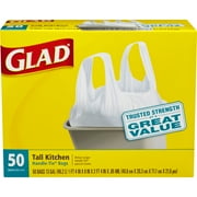 Glad Tall Kitchen HandleTie Trash Bags 13 Gallon White Trash Bag