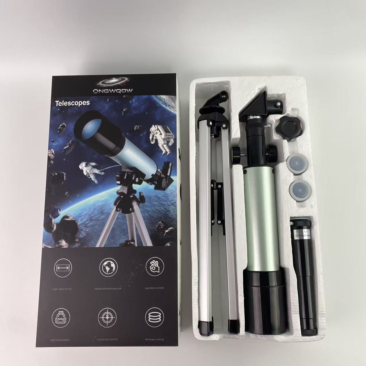 ONGWQOW Telescopes,Telescope 80mm Aperture 600mm - Astronomical Portable Refracting Telescope Fully Multi-coated High Transmission Coatings  Mount with Tripod Phone Adapter