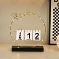 thumbnail image 1 of Modern Design Metal LED Perpetual Flip Calendar, Soft Lighting for Home Decor, Easy, 1 of 7
