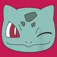 thumbnail image 2 of Junior's Pokemon Bulbasaur Wink Face  Racerback Tank Top Dark Pink Small, 2 of 4