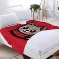 thumbnail image 3 of Cozy Flannel Blanket - Soft Warm Durable Perfect for Sofa Travel Bed & Chair - Cute Cartoon Cat Design with Red Outfit & Blue Gem, 3 of 7