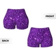 thumbnail image 5 of Picia Purple Glitter Printed Workout Shorts for Women Seamless Scrunch Butt Lifting High Waisted Yoga Gym Booty Running Moisture-wicking Short Pants-Small, 5 of 9