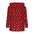 thumbnail image 5 of Women's Fashion Casual Long Sleeve Christmas Print Hooded Knitted Sweatshirt, Cozy Fall Winter Top with Soft Fabric and Holiday Design for Seasonal Comfort,Vermilion,M, 5 of 5