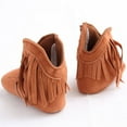 thumbnail image 2 of Actoyo Baby Girls Cowboy Tassels Ankle Boots Toddler Prewalker Shoes First Walkers Zip Booties Short Boots Brown 0-6 Months, 2 of 6